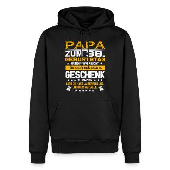 Zum 38. Geburtstag lustiges Bier Spruch - Männer Premium Bio Hoodie - Schwarz - Vorne - Nico (187cm)
