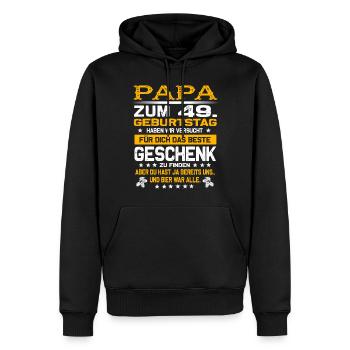 Zum 49. Geburtstag lustiges Bier Spruch - Männer Premium Bio Hoodie - Schwarz - Vorne - Nico (187cm)