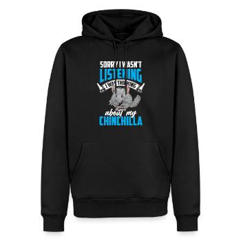 Chinchilla a pensé à la souris laineuse - Sweat à capuche Premium bio Homme - noir - Devant - Nico (187cm)