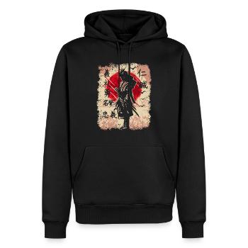 Samurai Japanischer Krieger Schwertkämpfer Kanji - Männer Premium Bio Hoodie - Schwarz - Vorne - Nico (187cm)