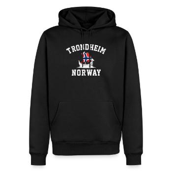 Trondheim Norwegian flag, Norway - Männer Premium Bio Hoodie - Schwarz - Vorne - Nico (187cm)