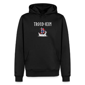 Trondheim Norwegian flag, Norway - Männer Premium Bio Hoodie - Schwarz - Vorne - Nico (187cm)