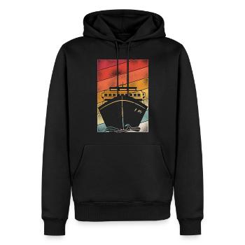 Croisière Vacances Rétro Vintage - Sweat à capuche Premium bio Homme - noir - Devant - Nico (187cm)