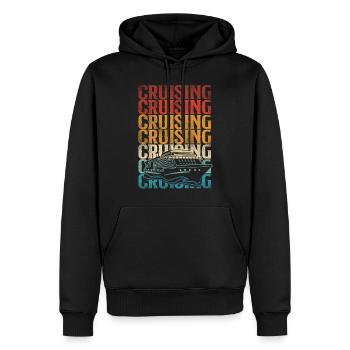 Croisière Vacances Rétro Vintage - Sweat à capuche Premium bio Homme - noir - Devant - Nico (187cm)