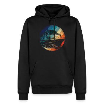Croisière Vacances Rétro Vintage - Sweat à capuche Premium bio Homme - noir - Devant - Nico (187cm)