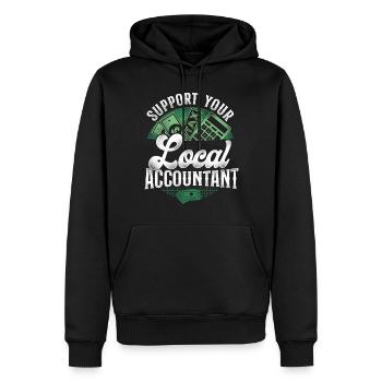 Comptable Teneur de livres Comptabilité - Sweat à capuche Premium bio Homme - noir - Devant - Nico (187cm)