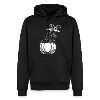 Halloween Kürbis Dino Kürbis Halloween Dinosaurier - Männer Premium Bio Hoodie - Schwarz - Vorne - Nico (187cm)