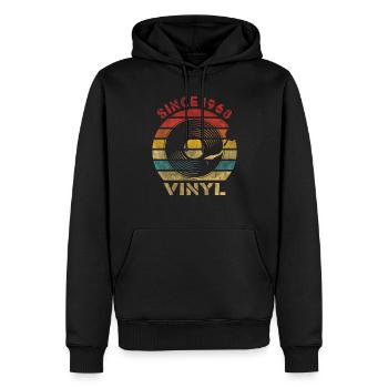 Depuis 1968 Vinyl Retro Vintage Music - Sweat à capuche Premium bio Homme - noir - Devant - Nico (187cm)