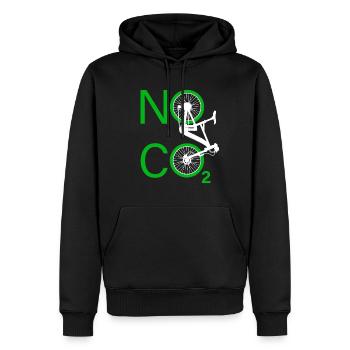 No CO2 Fahrrad Klimawandel MTB Mountainbike E-Bike - Männer Premium Bio Hoodie - Schwarz - Vorne - Nico (187cm)
