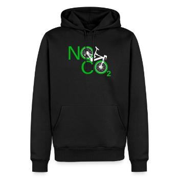 No CO2 Fahrrad Klimawandel MTB Mountainbike E-Bike - Männer Premium Bio Hoodie - Schwarz - Vorne - Nico (187cm)