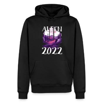 Alpes 2022 - Sweat à capuche Premium bio Homme - noir - Devant - Nico (187cm)