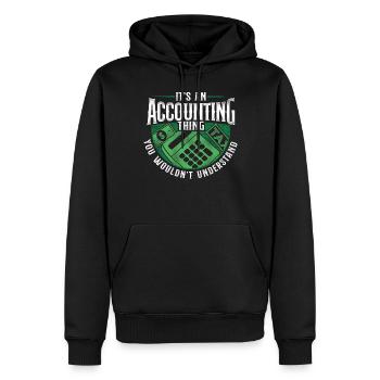 Comptable Teneur de livres Comptabilité - Sweat à capuche Premium bio Homme - noir - Devant - Nico (187cm)