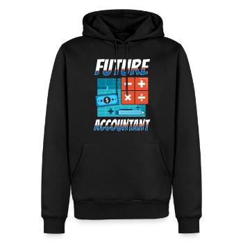 Comptable Comptable Comptable Comptabilité - Sweat à capuche Premium bio Homme - noir - Devant - Nico (187cm)
