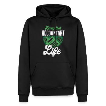 Comptable Teneur de livres Comptabilité - Sweat à capuche Premium bio Homme - noir - Devant - Nico (187cm)