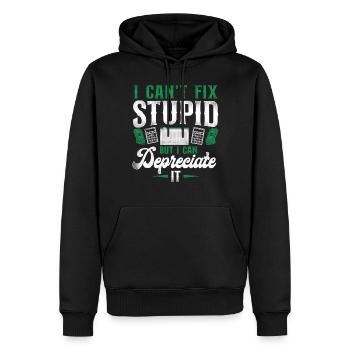 Comptable Comptable Comptable Comptabilité - Sweat à capuche Premium bio Homme - noir - Devant - Nico (187cm)