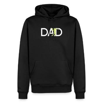 Football Papa - Men’s Premium Organic Hoodie - black - Front - Nico (187cm)