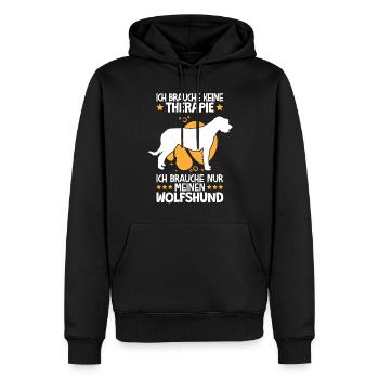 Ich brauche nur meinen Irischer Wolfshund - Männer Premium Bio Hoodie - Schwarz - Vorne - Nico (187cm)