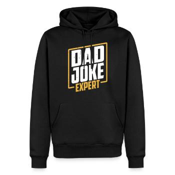 Papa Blague Papa Blagues Père - Sweat à capuche Premium bio Homme - noir - Devant - Nico (187cm)