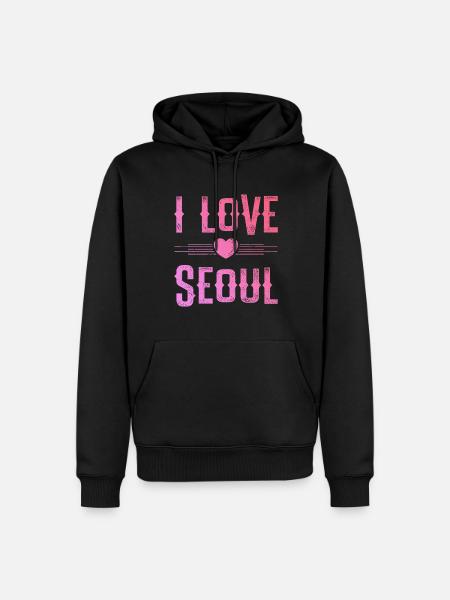 I Love Seoul - Men’s Premium Organic Hoodie - black