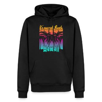 Plage de Ka’anapali Hawaï - Sweat à capuche Premium bio Homme - noir - Devant - Nico (187cm)