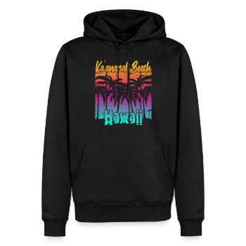 Plage de Ka’anapali Hawaï - Sweat à capuche Premium bio Homme - noir - Devant - Nico (187cm)