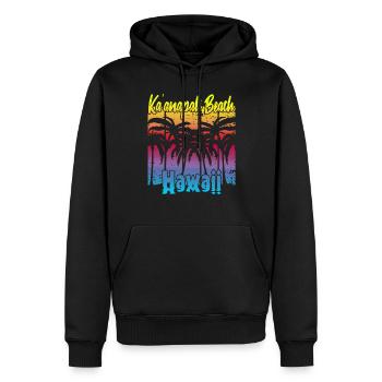 Plage de Ka’anapali Hawaï - Sweat à capuche Premium bio Homme - noir - Devant - Nico (187cm)
