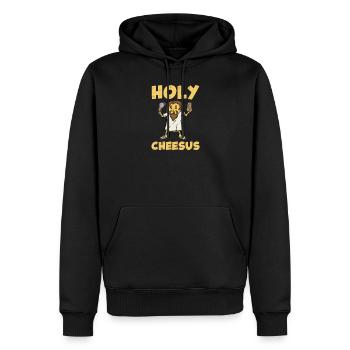 Jésus-Christ Fromage Église Christianisme Religion - Sweat à capuche Premium bio Homme - noir - Devant - Nico (187cm)