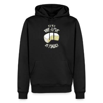 Brie Käse Gouda Fondue Raclette Cheddar Schweiz - Männer Premium Bio Hoodie - Schwarz - Vorne - Nico (187cm)