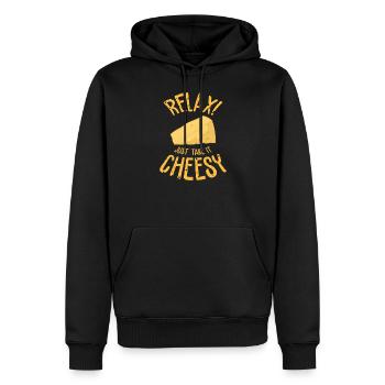 Brie Käse Gouda Fondue Raclette Cheddar Schweiz - Männer Premium Bio Hoodie - Schwarz - Vorne - Nico (187cm)