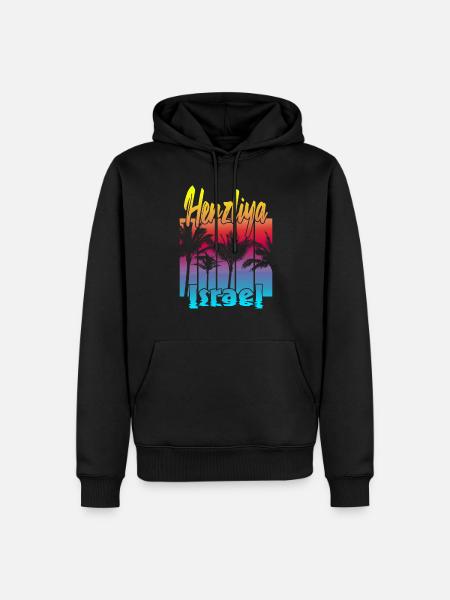 Herzliya Israel - Men’s Premium Organic Hoodie - black