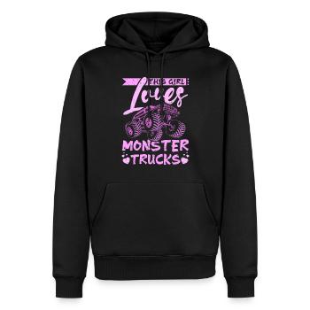 Cette fille adore les camions Monster - Sweat à capuche Premium bio Homme - noir - Devant - Nico (187cm)