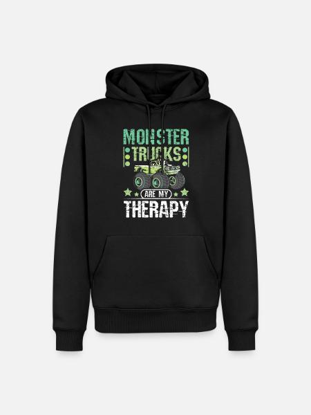 Monster trucks are my therapy - Men’s Premium Organic Hoodie - black
