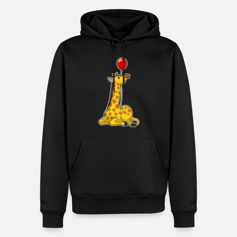 Girafe avec ballon - Sweat à capuche Premium bio Homme - noir