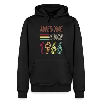 Awesome since 1966 - Männer Premium Bio Hoodie - Schwarz - Vorne - Nico (187cm)