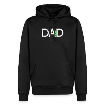 Tennis Papa - Sweat à capuche Premium bio Homme - noir - Devant - Nico (187cm)