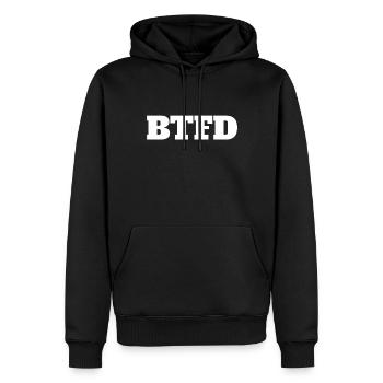 BTFD Buy The F Dip Krypto Stonk Meme Lustig - Männer Premium Bio Hoodie - Schwarz - Vorne - Nico (187cm)