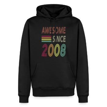 Génial depuis 2008 - Sweat à capuche Premium bio Homme - noir - Devant - Nico (187cm)
