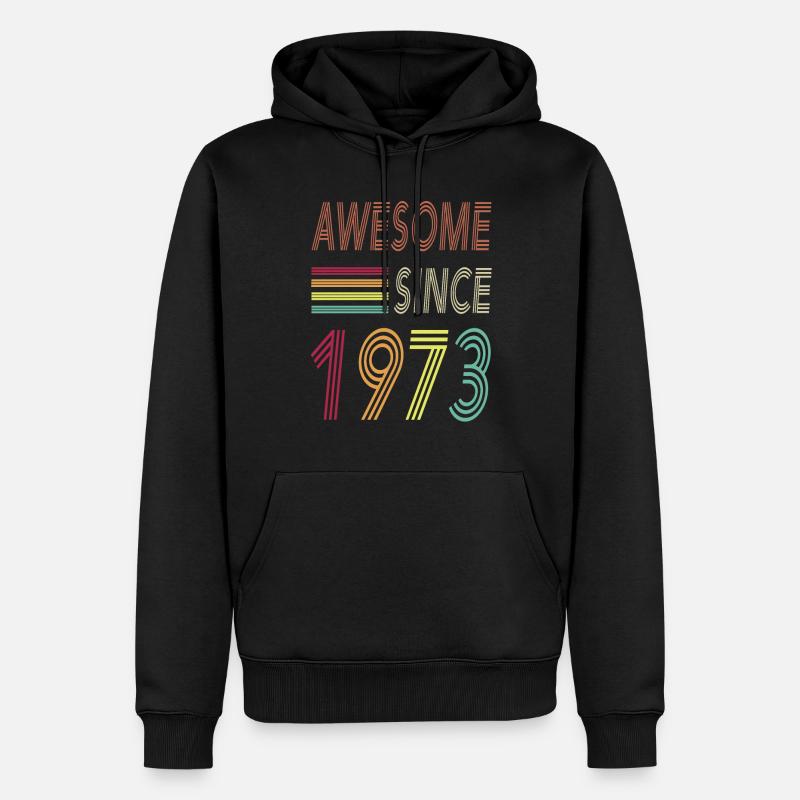 Awesome since 1973 - Männer Premium Bio Hoodie - Schwarz