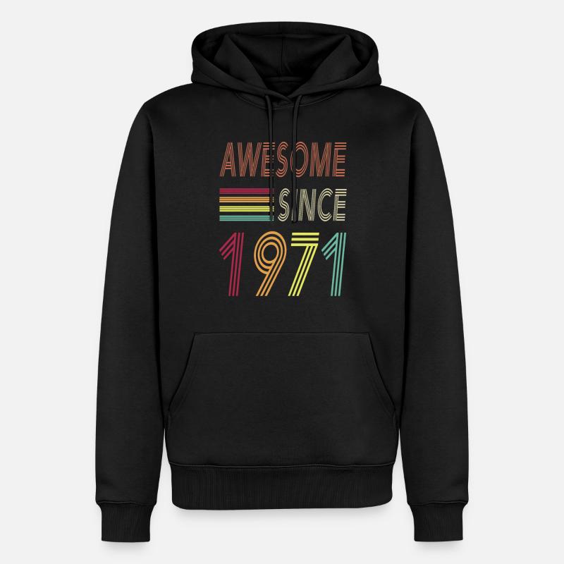 Awesome since 1971 - Männer Premium Bio Hoodie - Schwarz