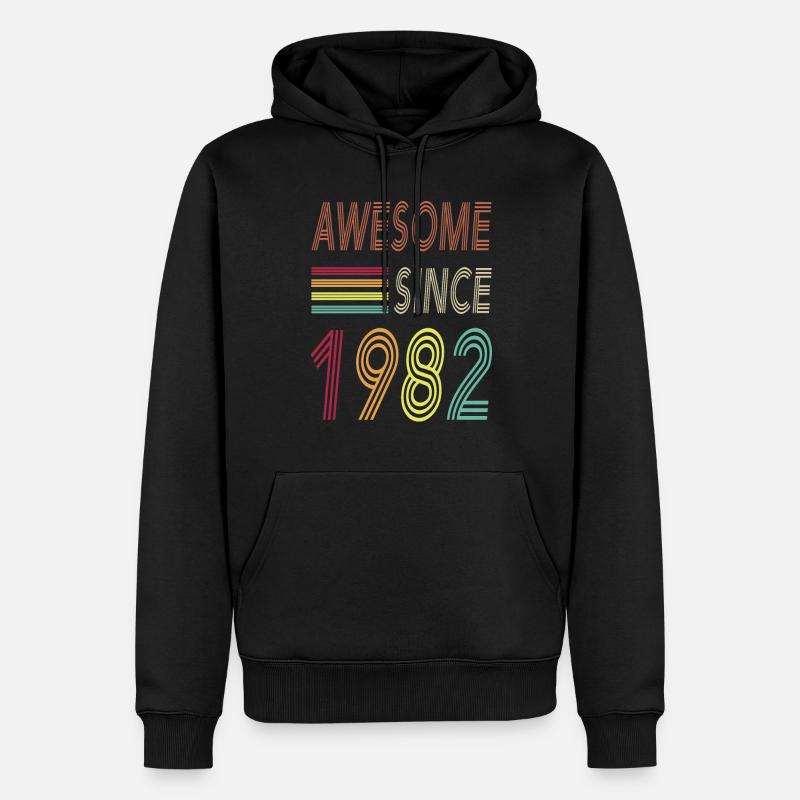 Awesome since 1982 - Männer Premium Bio Hoodie - Schwarz
