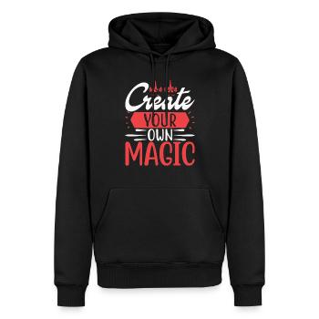 Erschaffe deine eigene Magie Unicorn - Männer Premium Bio Hoodie - Schwarz - Vorne - Nico (187cm)