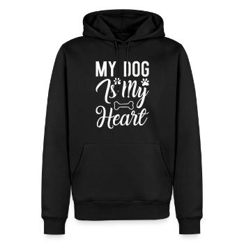 Mein Hund ist mein Herz - Männer Premium Bio Hoodie - Schwarz - Vorne - Nico (187cm)