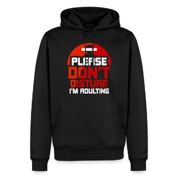 Bitte Nicht Stören Ich Werde Erwachsen Geburtstag - Männer Premium Bio Hoodie - Schwarz - Vorne - Nico (187cm)