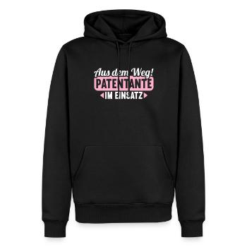Aus dem Weg Patentante im Einsatz Patenkind - Männer Premium Bio Hoodie - Schwarz - Vorne - Nico (187cm)