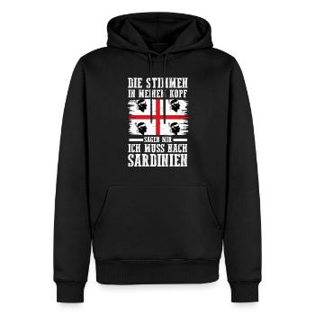 Sarde Sardische Flagge Sardegna Sardinien - Männer Premium Bio Hoodie - Schwarz - Vorne - Nico (187cm)