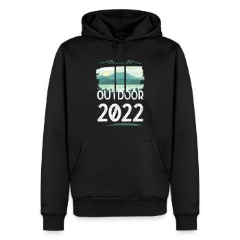 Extérieur 2022 - Sweat à capuche Premium bio Homme - noir - Devant - Nico (187cm)