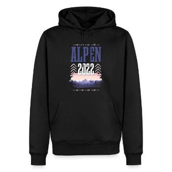 Alpen 2022 - Männer Premium Bio Hoodie - Schwarz - Vorne - Nico (187cm)