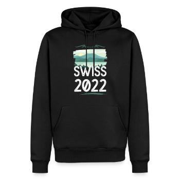 Swiss 2022 - Männer Premium Bio Hoodie - Schwarz - Vorne - Nico (187cm)