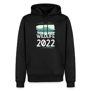 Faune 2022 - Sweat à capuche Premium bio Homme - noir - Devant - Nico (187cm)