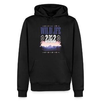 Faune 2022 - Sweat à capuche Premium bio Homme - noir - Devant - Nico (187cm)